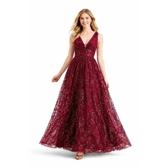 Blondie Nites Dresses & Skirts - Blondie Nites Burgundy Sequin Gown Princess Fairycore Prom Gala Size 13 NWT
